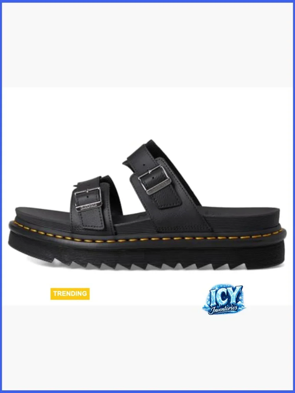 Men's Myles Slide Sandals - Platform Heel, Leather, Slip On